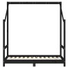 Cadre de lit pour enfant noir 70x140 cm bois de pin massif 