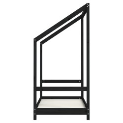 Cadre de lit pour enfant noir 70x140 cm bois de pin massif 