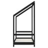 Cadre de lit pour enfant noir 70x140 cm bois de pin massif 