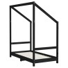Cadre de lit pour enfant noir 70x140 cm bois de pin massif 