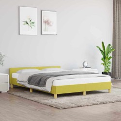 Cadre de lit sans matelas vert 140x200 cm tissu 