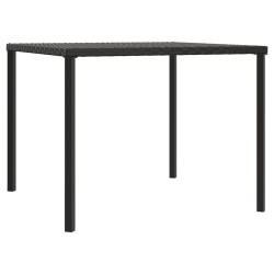 Ensemble à manger de jardin coussins 2pcs noir résine tressée 