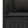 Ensemble à manger de jardin coussins 2pcs noir résine tressée 