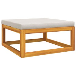 Salon de jardin 4 pcs avec coussins gris clair bois massif 
