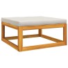 Salon de jardin 4 pcs avec coussins gris clair bois massif 