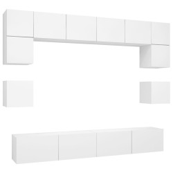 Ensemble de meubles TV 8 pcs Blanc Bois d'ingénierie 