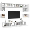 Ensemble de meubles TV 8 pcs Blanc Bois d'ingénierie 