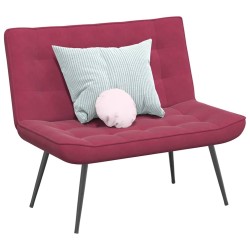 Banc rouge bordeaux 110x74x84 cm velours 