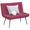 Banc rouge bordeaux 110x74x84 cm velours 