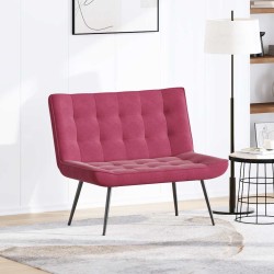 Banc rouge bordeaux 110x74x84 cm velours 