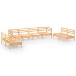 Salon de jardin 8 pcs Bois de pin massif 