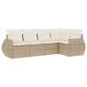 Salon de jardin avec coussins 5 pcs beige résine tressée 