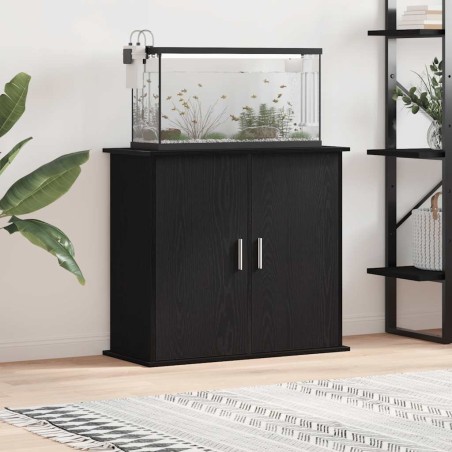 Support pour aquarium chêne noir 81x36x73 cm bois d'ingénierie 