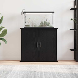 Support pour aquarium chêne noir 81x36x73 cm bois d'ingénierie 