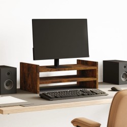 Support de moniteur chêne fumé 50x27x20 cm bois d'ingénierie 
