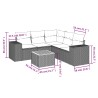 Salon de jardin 6 pcs avec coussins noir résine tressée 