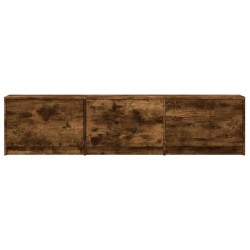 Meuble TV avec LED chêne fumé 165x34x40 cm bois d'ingénierie 