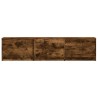 Meuble TV avec LED chêne fumé 165x34x40 cm bois d'ingénierie 