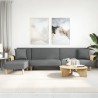 Canapé-lit en forme de L gris foncé 279x140x70 cm tissu 