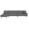 Canapé-lit en forme de L gris foncé 279x140x70 cm tissu 