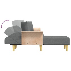 Canapé-lit en forme de L gris foncé 279x140x70 cm tissu 