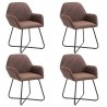 Chaises à manger lot de 4 marron tissu 