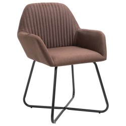 Chaises à manger lot de 4 marron tissu 