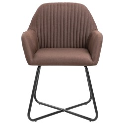 Chaises à manger lot de 4 marron tissu 