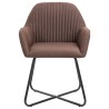 Chaises à manger lot de 4 marron tissu 
