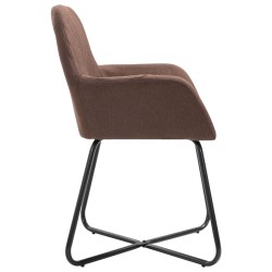 Chaises à manger lot de 4 marron tissu 