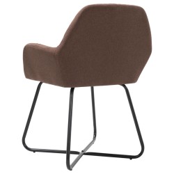 Chaises à manger lot de 4 marron tissu 
