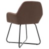 Chaises à manger lot de 4 marron tissu 