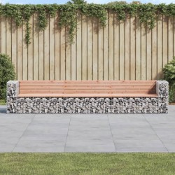 Banc jardin design gabion 347x71x65,5 cm bois massif de douglas 