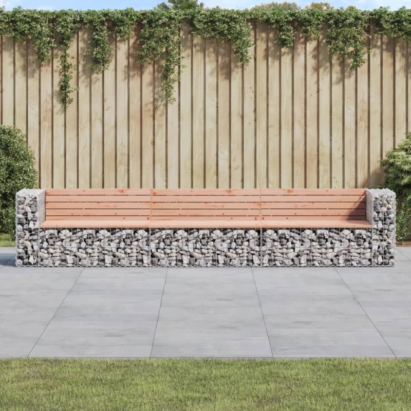 Banc jardin design gabion 347x71x65,5 cm bois massif de douglas 
