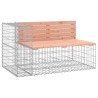Banc jardin design gabion 347x71x65,5 cm bois massif de douglas 