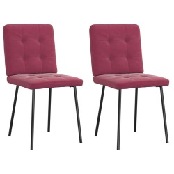 Chaises à manger lot de 2 Rouge bordeaux Velours 