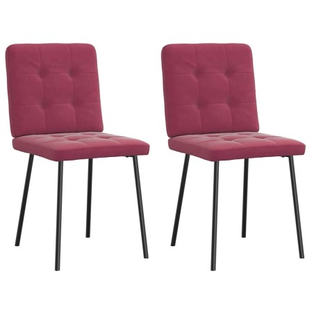 Chaises à manger lot de 2 Rouge bordeaux Velours 