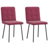 Chaises à manger lot de 2 Rouge bordeaux Velours 