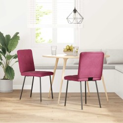 Chaises à manger lot de 2 Rouge bordeaux Velours 