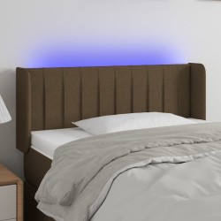 Tête de lit à LED Marron foncé 93x16x78/88 cm Tissu 