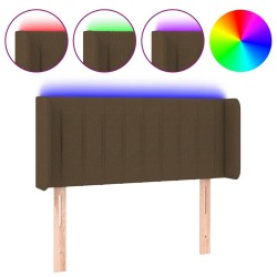 Tête de lit à LED Marron foncé 93x16x78/88 cm Tissu 