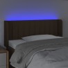 Tête de lit à LED Marron foncé 93x16x78/88 cm Tissu 
