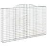 Paniers à gabions arqués 2 pcs 300x30x180/200 cm fer galvanisé 