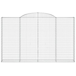 Paniers à gabions arqués 2 pcs 300x30x180/200 cm fer galvanisé 