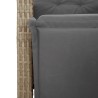 Ensemble de bistro 3 pcs avec coussins beige résine tressée 