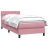 Sommier à lattes de lit avec matelas rose 100x220 cm velours 