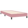 Sommier à lattes de lit avec matelas rose 100x220 cm velours 