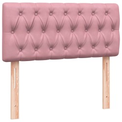Sommier à lattes de lit avec matelas rose 100x220 cm velours 
