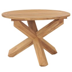 Table à dîner de jardin Ø110x75 cm Bois de teck massif 