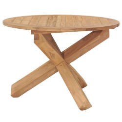 Table à dîner de jardin Ø110x75 cm Bois de teck massif 